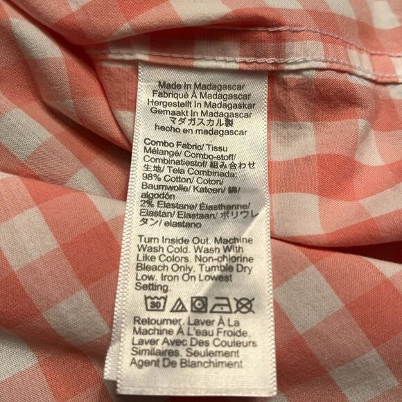 J Crew Factory Men’s Classic flex long sleeve button up pink white Size M NWOT - Picture 7 of 8